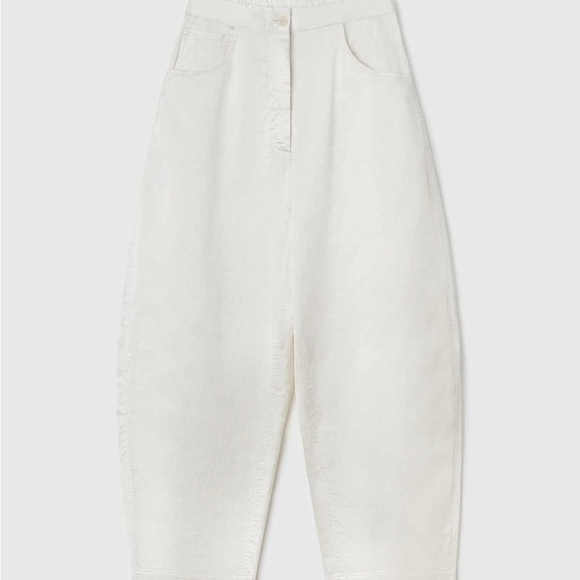 Cordera Satin Curved Pants, White - Picture 3 of 5